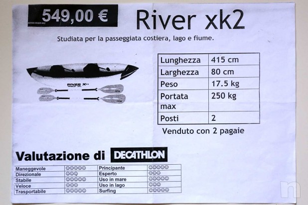 CANOA SEVYLOR RIVER XK2 - CANOA KAYAK CONDIZIONI PERFETTE - COMPLETA  foto-21500