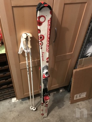 sci in ottimo stato, Rossignol Passion Junior, altezza 146 cm. completi di attacchi Rossignol e bastoncini 120 cm. foto-11782