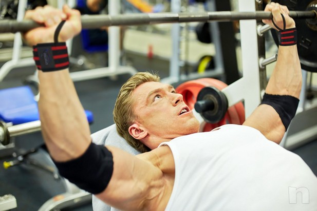 Polsiere elastiche pesistica polsini Body building Sportech foto-13005