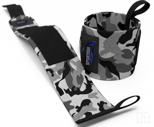 Polsiere elastiche pesistica polsini Body building Sportech foto-24287