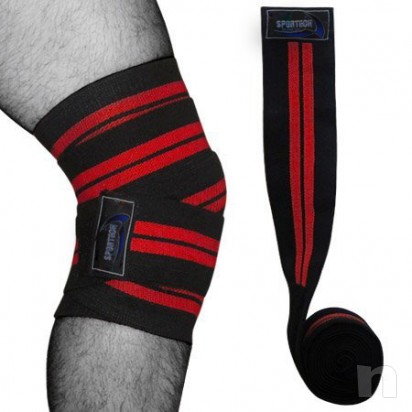Fascia ginocchia squat body building Sportech bende sollevamento pesi foto-25347