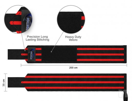 Fascia ginocchia squat body building Sportech bende sollevamento pesi foto-25346