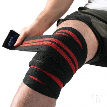 Fascia ginocchia squat body building Sportech bende sollevamento pesi foto-25348