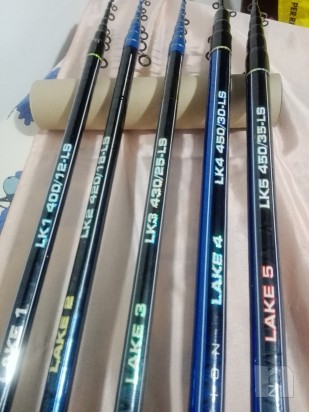 serie canne trota lago con mulinelli foto-25365