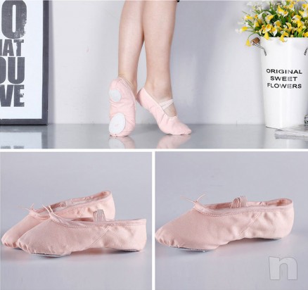 Mezza punta tela scarpette danza classica mezzapunta rosa foto-14283