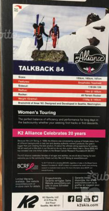 Sci alpinismo nuovi k2 talkback CM 153 foto-31227