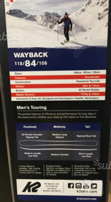 Sci alpinismo nuovo K2 WAYBACK 84 foto-31231