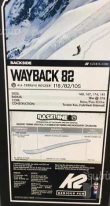 SCI ALPINISMO K2 WAYBACK 82 NUOVI 167 cm foto-31239