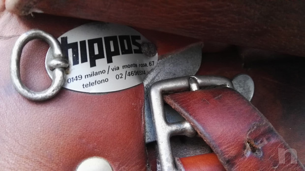 Sella per monta Inglese Hippos in cuoio anni 70/80 foto-31686