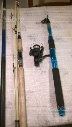 Set canne da pesca pescare canna mulinello TOP foto-3003