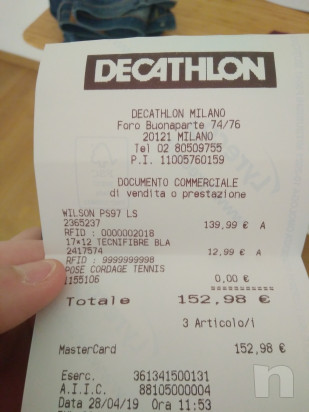 Racchetta tennis Wilson Federer 97ls L2 Incordata Nuova foto-35775