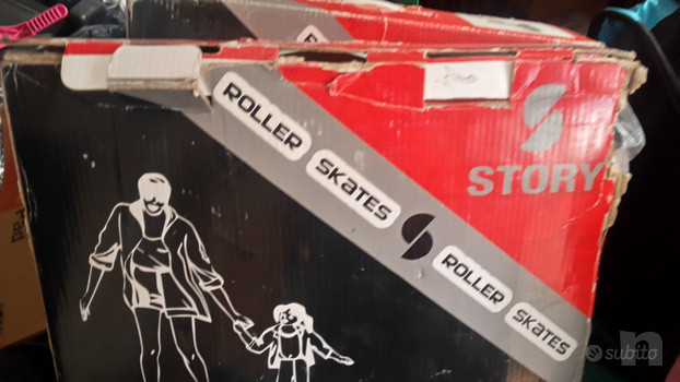 Pattini a rotelle in pelle bianca 31/32 o 33/34 foto-41268