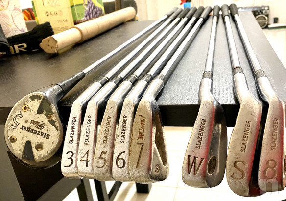 Sacco Golf Lion da collezione, vero cuoio è vera pelle, In perfette condizioni  più set mazze  foto-43135