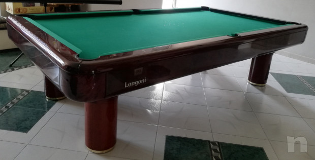 Tavolo da biliardo Longoni in mogano compreso di accessori foto-22691