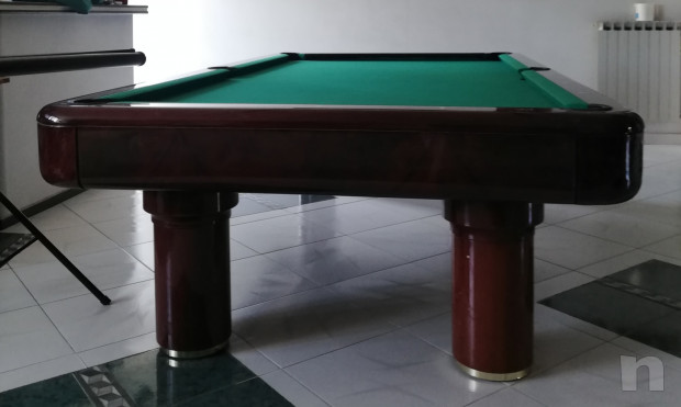 Tavolo da biliardo Longoni in mogano compreso di accessori foto-44751