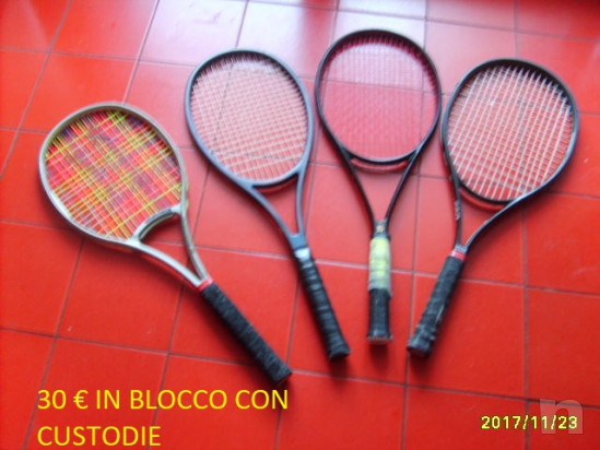 4 racchette tennis non  usate con custodie foto-23680