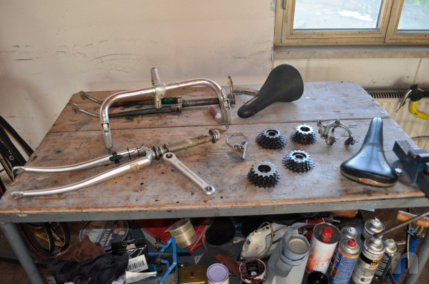 Bicicletta Guillier, ricambi, ruote d'epoca, telaio alan fanini. foto-46978