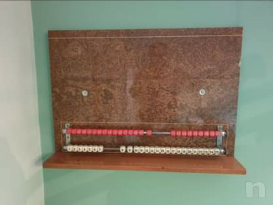 VENDO BILIARDO INTERNAZIONALE 5 BIRILLI DE BLASI "CARLO CIFALÀ"   ACCESSORI (STECCHIERA, SEGNAPUNTI ELETTRONICO E MANUALE, LAMPADE) foto-48083