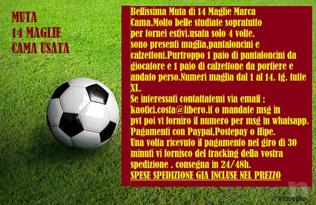 Muta 14 completi calcio maglietta pantaloncini calzettoni foto-51440