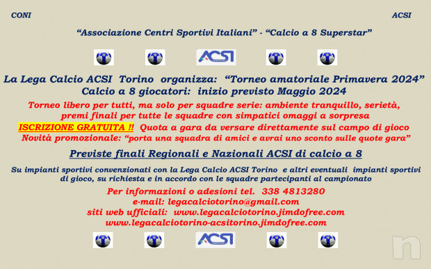 Squadre serie per campionati e tornei di calcio a 8 in Torino. foto-51962