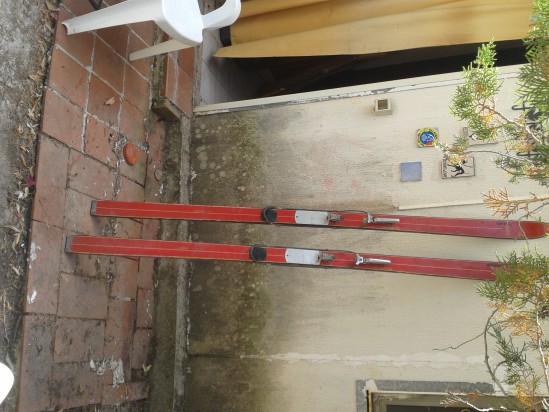 sci anni 60 da discesa con attacchi foto-7139