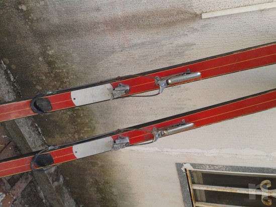 sci anni 60 da discesa con attacchi foto-4046