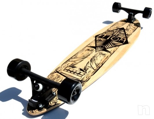 Atom Longboard Bamboo Pin-Tail Longboard 39" Tiki  foto-463