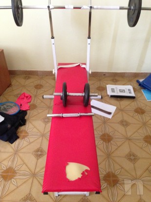 Palestra con panca bilancere e 2'manubri e pesi 65kg foto-4646