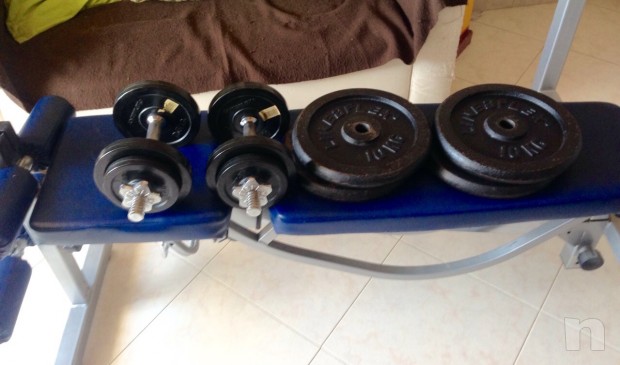 PANCA KETTLER PIEGHEVOLE + PESI, MANUBRI E BILANCIERE EZ foto-606