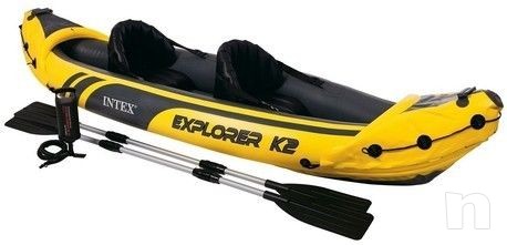  Dettagli su  KAYAK CANOA GONFIABILE INTEX EXPLORER K2 POSTI IN PVC+ACCESSORI  foto-8879