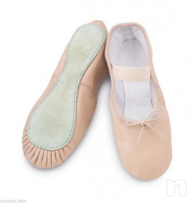 Scarpette danza classica pelle mezza punta ballerina foto-5442