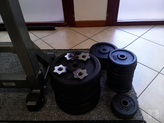 Panca inclinabile+Bilancieri+Pacco pesi foto-10825