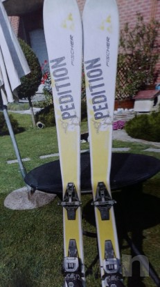 Sci lunghi 150 cm. Scarponi n. 36  pelli comprese foto-6129