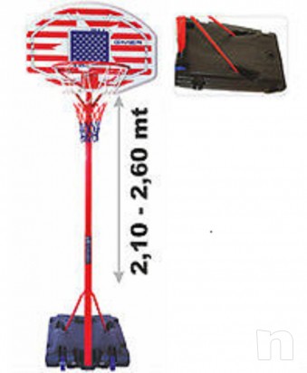 GIMER BASKET SET CON RUOTE ALTEZZA 210 - 260 Cm. foto-623