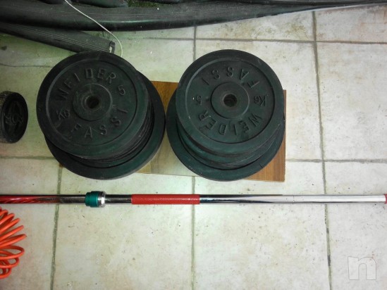  panca/bilanciere prof. più 60 kg di pesi rivestiti in gomma foto-897