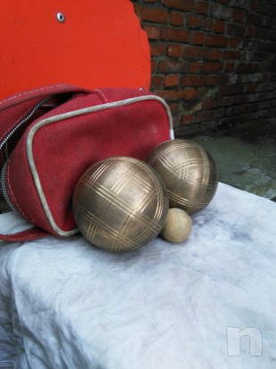 COPPIA DI BOCCE IN BRONZO CON BOCCINO E BORSA foto-800