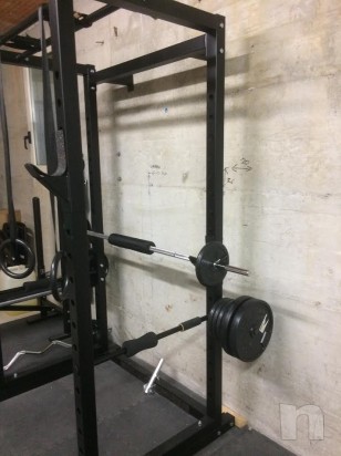 power rack + BILANCIERE BODY-BUILDING 1.75M + 4 dischi in gomma di 10 chili ciascuno foto-15151