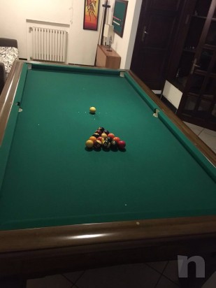 Biliardo 6 buche in legno massello foto-8924